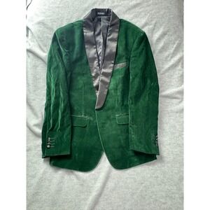 Kudoro Mens Emerald Green Velvet Blazer Shawl Lapel Dinner Jacket‎ Slim Fit